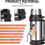 Large Thermosflask- 101oz Stainless Steel Insulated Bottle for Travel with BPA Free Cup - 3L Oversized Vacuum Insulated Thermoses with Handle and Strap for Hot & Cold Drinks - Image 6