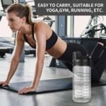 20oz/600ml Glass Water Bottle,2-in-1 Sip & Straw Lid, Wide Mouth Glass Shaker Bottle for Ice & Juice,Sports Nutrition Shaker Bottles,Juice Bottles,Sport Bottles(1 Piece) - Image 6