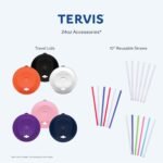 Tervis Neo Mint Floral Made in USA Double Walled Insulated Tumbler Travel Cup Keeps Drinks Cold & Hot, 24oz, Classic - Image 6