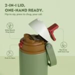 POWCAN 24 oz Insulated Water Bottle for Men: 2-in-1 Push-Button Spout & Quick-Flip Straw, Leakproof, Cold 24Hrs, Fits Car Cup Holder, Stainless Sports Bottle for Travel, Camping, Gift (Hunter Crest) - Image 3