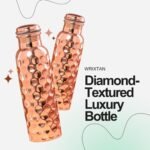 Pure Copper Water Bottle – 1 Liter (34 Oz) | Diamond Textured Design | Leak-Proof, Durable & Eco-Friendly | Elegant & Sustainable Hydration Companion for Office, Gym, Yoga & Travel - Image 3