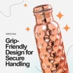 Pure Copper Water Bottle – 1 Liter (34 Oz) | Diamond Textured Design | Leak-Proof, Durable & Eco-Friendly | Elegant & Sustainable Hydration Companion for Office, Gym, Yoga & Travel - Image 4