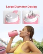 Collapsible Water Bottle, Portable Folding Bottle & Water Bottle with Clip for Backpack, Foldable Water Bottle BPA Free, Sport Bottle Water Squeeze Collapble Watterbottles (Pink) - Image 4