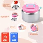 MAISON HUIS Bento Box for Kids with 8oz Soup Thermo, Insulated Lunch Bag & 17oz Water Bottle, 2-Compartment Bento Box with Built-In Ice Pack, Leak-Proof & BPA-Free (Pink) - Image 4