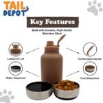 Tail Depot Snack Tank Dog Water Bottle Portable, Pet Water Bottles for Puppy with Food Container, Leak Proof Pet Dispenser for Cats, Small Animals, Dog Gift Accessories Walking, Hiking (1 Liter) - Image 3