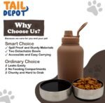 Tail Depot Snack Tank Dog Water Bottle Portable, Pet Water Bottles for Puppy with Food Container, Leak Proof Pet Dispenser for Cats, Small Animals, Dog Gift Accessories Walking, Hiking (1 Liter) - Image 4