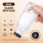 8 OZ Glass Bottles with Lids, 24 Pack Leakproof Glass Bottles for Vanilla extract Homemade, Food Storage, Juice, Essential Oils, Hot Sauce, Syrup, Beans, Boston Round Clear lab dispensing bottles - Image 4