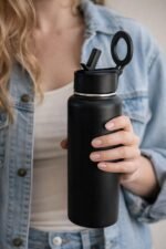 40oz Сoffee, Protein, Water Bottle – Vacuum Insulated Stainless Steel Cup, Leakproof, Black Travel Mug for Gym, Hot and Cold Coffee or Protein shake, Work, Hiking, Traveling, Sport best choice - Image 5