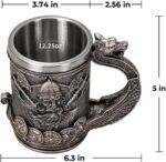 Viking Mug Beer Stein Tankard, Stainless Steel Ideal Drinkware for Coffee Cup Nordic Style Gifts for Men - Image 4