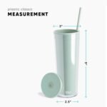 Simple Modern Plastic Tumbler with Lid and Straw | Reusable BPA Free Iced Coffee Cups Double Wall Smoothie Cup | Gifts for Women Men Him Her | Classic Collection | 24oz | Blush - Image 4