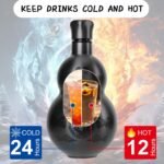 500ml Gourd Water Bottle, Retro Style Vacuum Insulated Cup, 316 Stainless Steel Double Wall Flask for Hot & Cold Drinks, Leakproof Travel Bottle for Hiking, Office, and Daily Use - Image 3