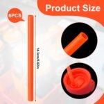 6pcs Replacement Straws for Gatorade Kids Rookie Metal Water Bottle, Reusable Plastic Straws for Gatorade Kids Rookie Metal Water Bottle Accessories (Orange) - Image 3