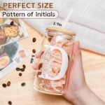 Christmas Gifts for Women: Initial Glass Cup as Office Graduation Memorial Holiday Personalized Gifts - for Mom Grandma Wife Girlfriend Sister Daughter Friend Christmas Gifts - D Aesthetic Cup - Image 3