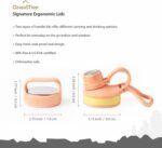 GRANDTIES 2 Lids Sports Stainless Steel Water Bottles – Wide Mouth Vacuum Insulated Reusable Leak Proof BPA-Free Travel Metal Canteen, Thermal Bottles for Men Women Gym (Rose Salt 24 oz) - Image 4