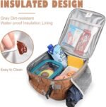 Lunch Box Kids,Premium Insulated Lunch Bag for Girls Boys,Soft Bag Mini Cooler Back to School Thermal Reusable Lunch Bag for Work School Picnic （Brown Dino - Image 6