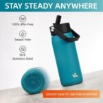 25oz Insulated Stainless Steel Water Bottle with Straw and 3 Lids, BPA-Free Sports Water Bottle,travel water bottle,Navy Blue - Image 5