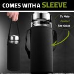 17oz Tea Tumbler with Infuser, 500ml Double Wall Borosilicate Glass Tea Bottle 100% Leak-Proof with 2 in 1 Stainless Steel Filter - Image 5