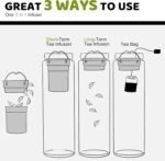 17oz Tea Tumbler with Infuser, 500ml Double Wall Borosilicate Glass Tea Bottle 100% Leak-Proof with 2 in 1 Stainless Steel Filter - Image 6