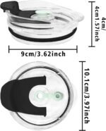 30/40 oz Tumbler Replacement Lids,1pack Spill Proof Straw Lids for YETI,Old Style RTIC,Ozark Trail and More,for Travel Tumblers,Stainless Steel Tumblers,Straw and Sippy Friendly(Black) - Image 3