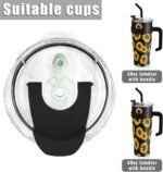 30/40 oz Tumbler Replacement Lids,1pack Spill Proof Straw Lids for YETI,Old Style RTIC,Ozark Trail and More,for Travel Tumblers,Stainless Steel Tumblers,Straw and Sippy Friendly(Black) - Image 5