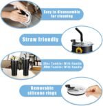 30/40 oz Tumbler Replacement Lids,1pack Spill Proof Straw Lids for YETI,Old Style RTIC,Ozark Trail and More,for Travel Tumblers,Stainless Steel Tumblers,Straw and Sippy Friendly(Black) - Image 6