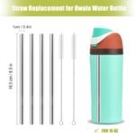 Metal Straw Replacement for Owala Kids Water Bottle 16 oz Accessories, With 2 Straw Cleaner, Reusable Stainless Steel Straws Compatible With Owala Water Bottle - 4pcs - Image 3
