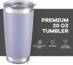 20 oz Tumbler with Lid Stainless Steel Double Wall Vacuum Insulated Tumblers Powder Coated Cups Travel Mug Keep Drinks Cold and Hot, Cosmic Lilac - Image 3