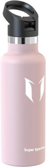 Super Sparrow Water Bottle Insulated - 17 Oz / 25 Oz / 32 Oz - Standard Mouth FlipFlow Flask - BPA Free, Leak Proof Drink Bottle- Ergonomic Straw Water Bottle for Work, Gym, Travel, Sports, Outdoor - Image 3