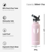 Super Sparrow Water Bottle Insulated - 17 Oz / 25 Oz / 32 Oz - Standard Mouth FlipFlow Flask - BPA Free, Leak Proof Drink Bottle- Ergonomic Straw Water Bottle for Work, Gym, Travel, Sports, Outdoor - Image 4