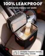 Breastmilk Cooler Bag with Ice Pack, Double Layer Insulated Baby Bottle Tote Fits 6 Bottles Up to 9 Ounce, Leakproof Breast Milk Cooler Travel Bag for Daycare & Nursing Mom, Black - Image 5