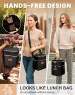 Breastmilk Cooler Bag with Ice Pack, Double Layer Insulated Baby Bottle Tote Fits 6 Bottles Up to 9 Ounce, Leakproof Breast Milk Cooler Travel Bag for Daycare & Nursing Mom, Black - Image 7