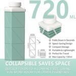 Collapsible Water Bottles 24.3oz, Foldable Travel Water Bottle, Portable & Lightweight, Leakproof & Reusable for Traveling Camping Hiking Yoga Sports Outdoor School Office, 1 Pack, Green - Image 3