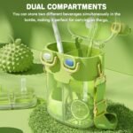 Cute Water Bottle for Girls, 26oz Kawaii Water Bottle with Compartment, Kids Bottles with Straw and Strap, BPA-Free, Leak-Proof Plastic Drinking Cup, Gift for Kids & Girls (Purple) - Image 4