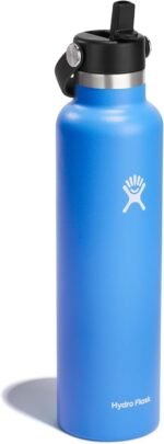 Hydro Flask Water Bottle - Insulated Stainless Steel - Straw Lid, Non Spill, Leakproof 24 Oz Cascade Blue - Image 3