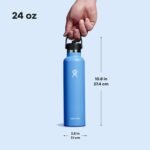 Hydro Flask Water Bottle - Insulated Stainless Steel - Straw Lid, Non Spill, Leakproof 24 Oz Cascade Blue - Image 5