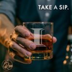 Monogrammed Gifts for Men - 4PC 11 Oz Custom Whiskey Glasses (I-Monogram) - Engraved Whiskey Glasses - Personalized Whiskey Glasses - Unique Bourbon Glasses - Personalized Glass Gifts for Dad - Image 5