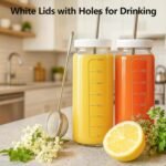 Ruckae 16oz 12 Pack Juice Bottles, Glass Bottles Juicing with Lids, Smoothie Cup Lids and Straws, Water Bottle Mason Jar Drinking Glasses for Juicing, Smoothies, Kombucha - Image 4