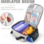 Lunch Box Kids,Premium Insulated Lunch Bag for Girls Boys,Soft Bag Mini Cooler Back to School Thermal Reusable Lunch Bag for Work School Picnic (Gray) - Image 6