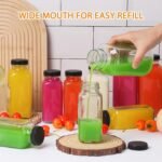 AuroTrends 8 oz Glass Bottles with Lids 3Pack, 250ml Glass Juice Bottles with Lids 8 oz for Water, Kombucha, Coffee - (8fl.oz, Set of 3) - Image 8