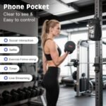 MoKo Magnetic Gym Bag, Magnetic Water Bottle Holder with Clear Phone Pouch, Built-in 4 Magnets Fitness Bag for Men and Women Compatible with Most Water Bottles, Gym Accessories Gifts, Black - Image 4