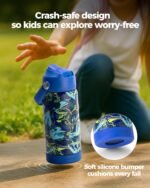 Choco Mocha Kids Water Bottle For School, Kids Insulated Water Bottle Stainless Steel for Boys,14Oz Double Blue Shark - Image 4