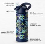 Choco Mocha Kids Water Bottle For School, Kids Insulated Water Bottle Stainless Steel for Boys,14Oz Double Blue Shark - Image 8