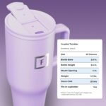 IRON °FLASK Co-Pilot Insulated Mug w/Straw & Flip Cap Lids - Cup Holder Bottle for Hot, Cold Drink - Leak-Proof- Water, Coffee Portable Travel Tumbler - Lavender, 40 Oz - Image 9