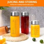 Glass Juice Bottles 4 Pack 20 oz - Wide Mouth Glass Water Bottles with Lids - for Juicing, Smoothies, Milk, Protein, BPA Free, Reusable, Stainless Steel Lids, Leak Proof, Shaker bottle (600 ml) - Image 5