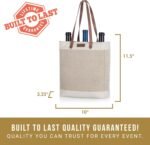 LEGACY - a Picnic Time brand - Pinot Jute 3 Bottle Insulated Wine Bag - Wine Tote Bag - Wine Gift Bag, (Beige) - Image 8