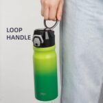 Insulated Water Bottle with Straw and Carry Loop,18 oz Stainless Steel Double Wall Vaccum Metal Water Flask with Leak-proof Lid,Matcha Green - Image 4