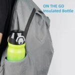 Insulated Water Bottle with Straw and Carry Loop,18 oz Stainless Steel Double Wall Vaccum Metal Water Flask with Leak-proof Lid,Matcha Green - Image 5