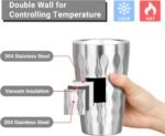 Stainless Steel Double Wall Cups, 16 oz Insulated Tumbler, 8 Pack Unbreakable Stackable Water Tumblers Insulated Metal Cup Premium Drinking Glasses for Travel Camping Home Outdoor - Image 4