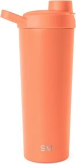Simple Modern Stainless Steel Shaker Bottle with Ball 24oz | Metal Insulated Cup for Protein Mixes, Shakes and Pre Workout | Rally Collection | Clementine - Image 3