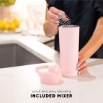 Simple Modern Stainless Steel Shaker Bottle with Ball 24oz | Metal Insulated Cup for Protein Mixes, Shakes and Pre Workout | Rally Collection | Clementine - Image 4